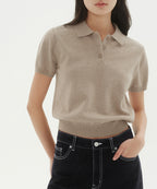 MUSINSA STANDARD WOMAN MUSINSA STANDARD WOMAN Women's Polo Shirt Heather Light Beige