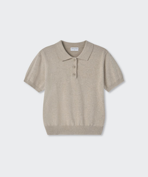 MUSINSA STANDARD WOMAN MUSINSA STANDARD WOMAN Women's Polo Shirt Heather Light Beige