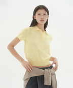 MUSINSA STANDARD WOMAN MUSINSA STANDARD WOMAN Women's Washable Supima Cotton Knitted Polo Shirt [Lemon]