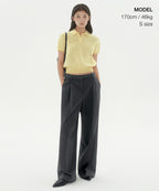 MUSINSA STANDARD WOMAN MUSINSA STANDARD WOMAN Women's Washable Supima Cotton Knitted Polo Shirt [Lemon]