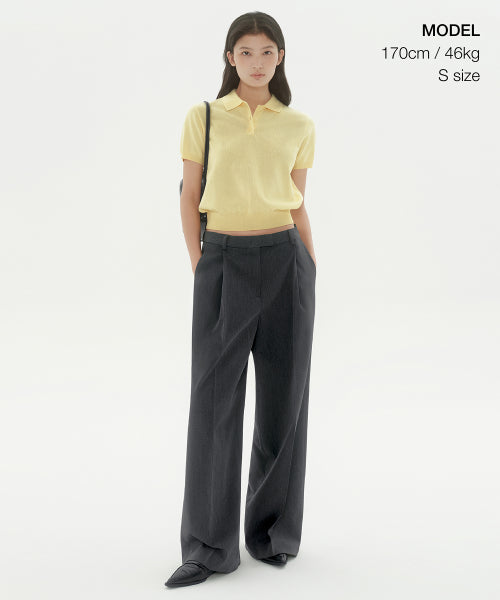 MUSINSA STANDARD WOMAN MUSINSA STANDARD WOMAN Women's Washable Supima Cotton Knitted Polo Shirt [Lemon]