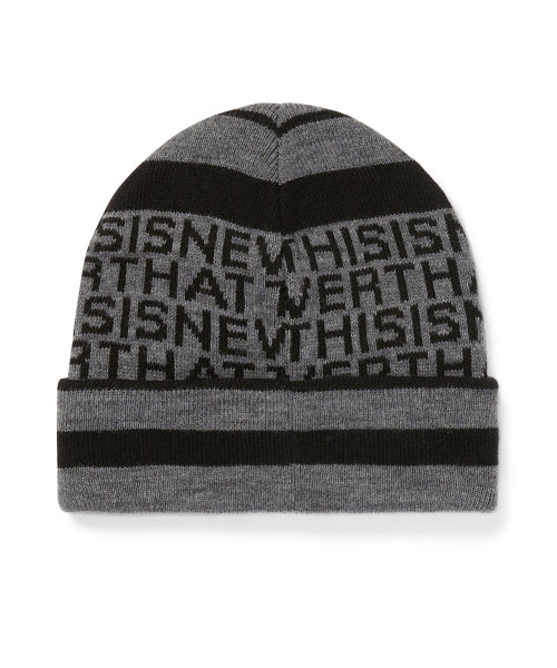 THISISNEVERTHAT THISISNEVERTHAT Striped Jacquard Beanie Grey