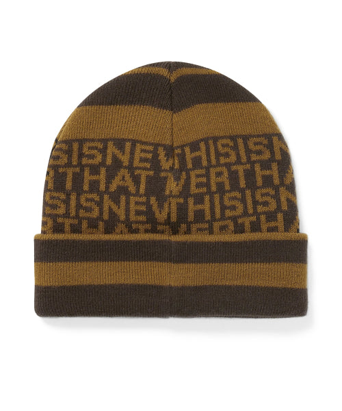 THISISNEVERTHAT THISISNEVERTHAT Striped Jacquard Beanie Brown