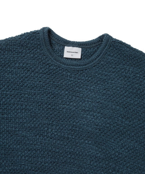 THISISNEVERTHAT THISISNEVERTHAT Wool Crochet Knit L/S Crew Blue