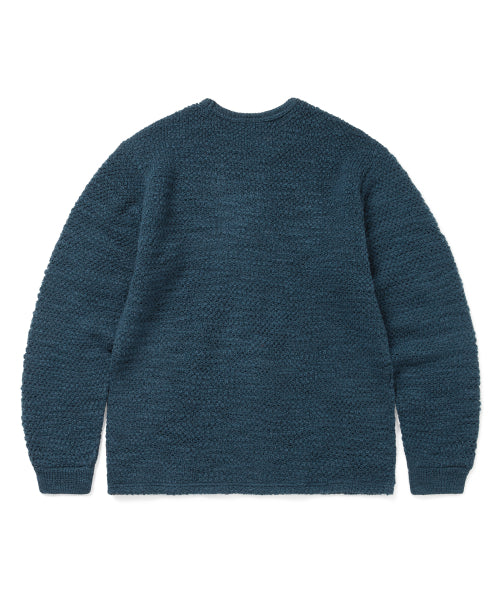 THISISNEVERTHAT THISISNEVERTHAT Wool Crochet Knit L/S Crew Blue