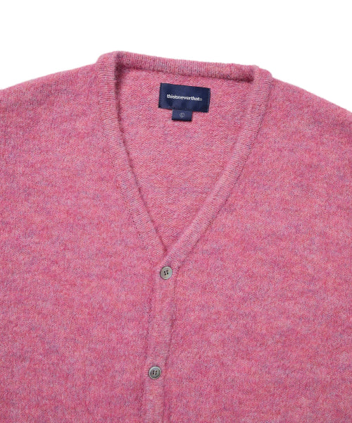 THISISNEVERTHAT THISISNEVERTHAT Hairy Knit Cardigan Pink