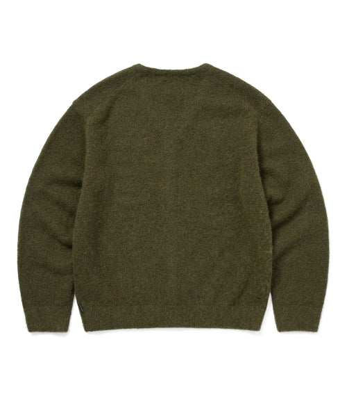 THISISNEVERTHAT THISISNEVERTHAT Hairy Knit Cardigan Olive Green