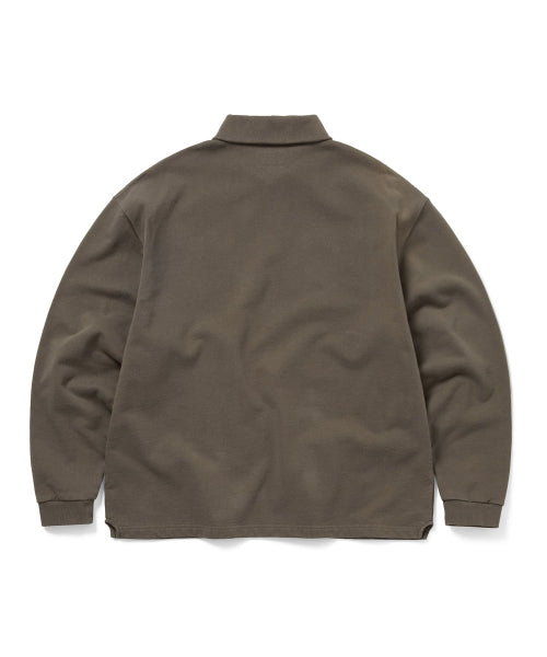THISISNEVERTHAT THISISNEVERTHAT Half Zip Polo Sweatshirt Dark Mocha