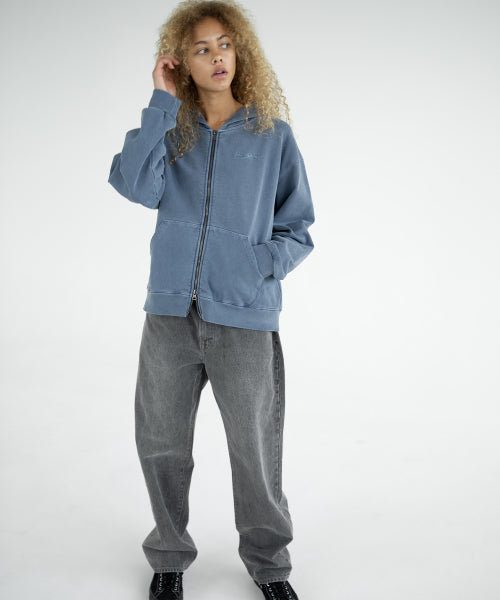 THISISNEVERTHAT THISISNEVERTHAT Waffle Lined Zip Up Hoodie Warm Blue