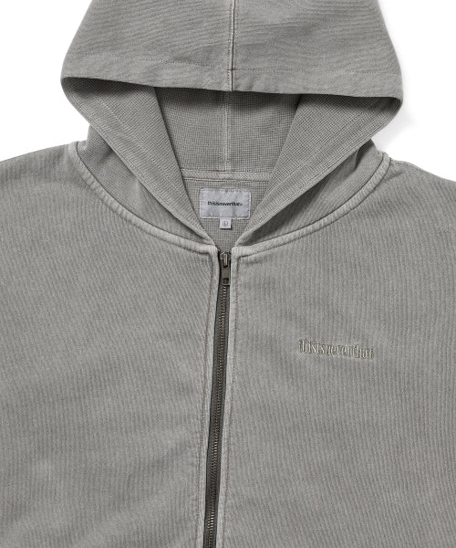 THISISNEVERTHAT THISISNEVERTHAT Waffle Lined Zip Up Hoodie Dark Grey