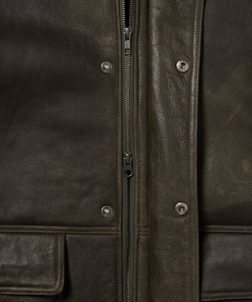 THISISNEVERTHAT THISISNEVERTHAT Washed Shearling Jacket Olive