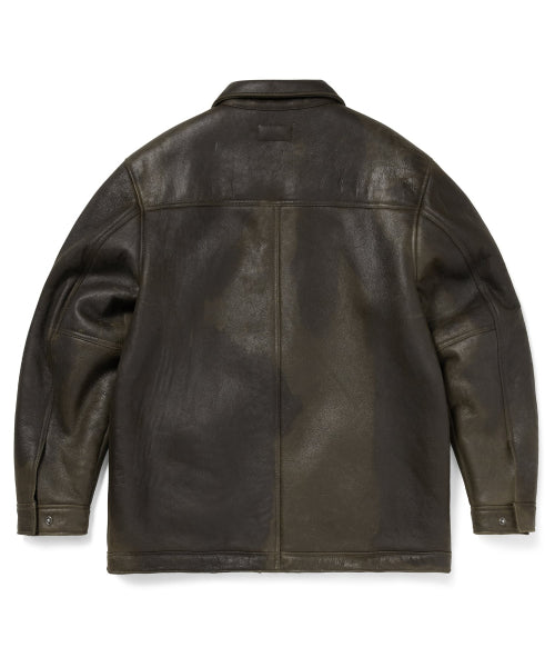 THISISNEVERTHAT THISISNEVERTHAT Washed Shearling Jacket Olive