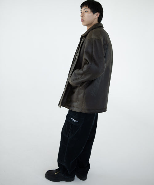 THISISNEVERTHAT THISISNEVERTHAT Washed Shearling Jacket Olive