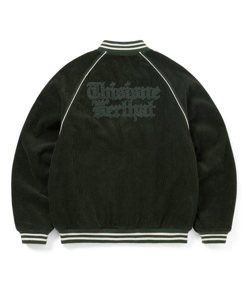 THISISNEVERTHAT THISISNEVERTHAT Corduroy Varsity Jacket Green