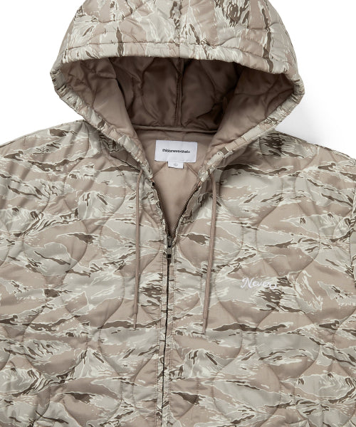 THISISNEVERTHAT THISISNEVERTHAT Quilted Hooded Jacket Beige