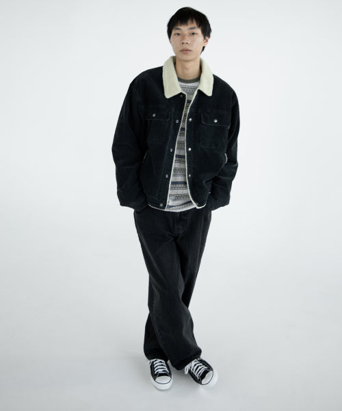 THISISNEVERTHAT THISISNEVERTHAT Sherpa Lined Corduroy Trucker Jacket Black