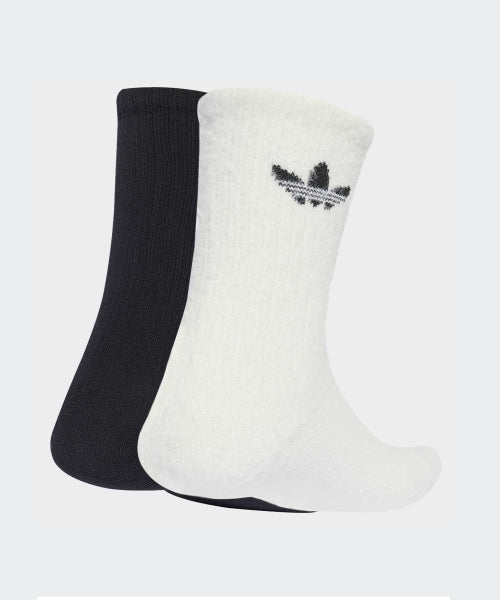 ADIDAS ADIDAS Fluffy Crew Socks - White:Black