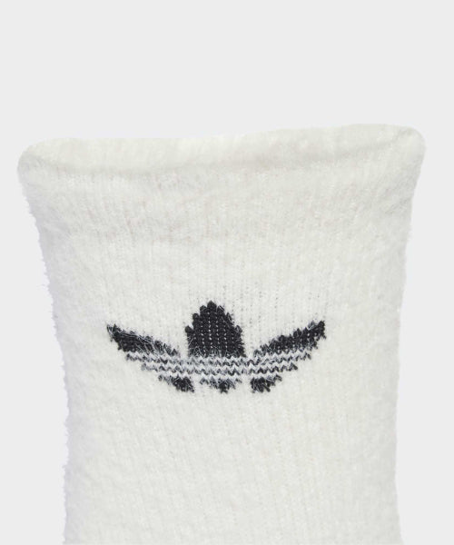 ADIDAS ADIDAS Fluffy Crew Socks - White:Black
