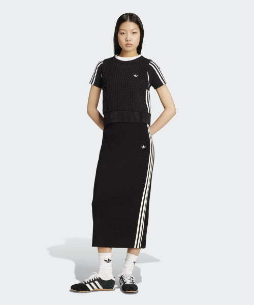 ADIDAS ADIDAS 3-Stripe Knit Skirt - Black