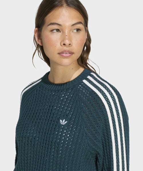 ADIDAS ADIDAS Knitted crew sweatshirt - Aura Ivy