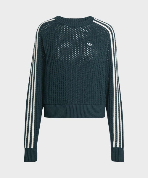 ADIDAS ADIDAS Knitted crew sweatshirt - Aura Ivy