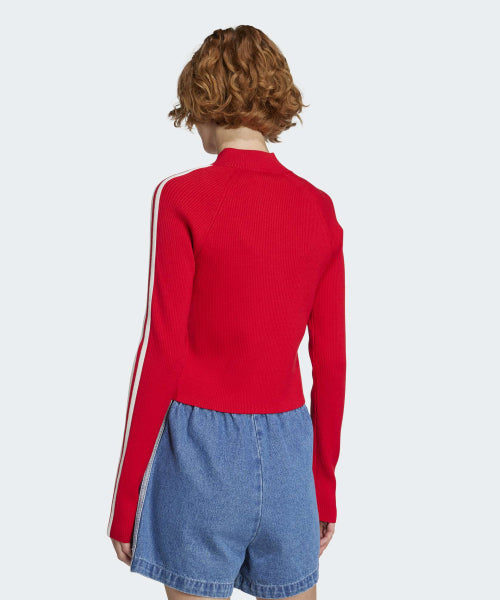 ADIDAS ADIDAS 3-Stripe Slim Knit Track Top - Red