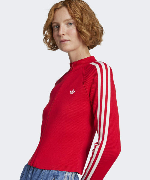 ADIDAS ADIDAS 3-Stripe Slim Knit Track Top - Red