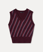 MIXXO MIXXO Diagonal Striped Vest Women Size C