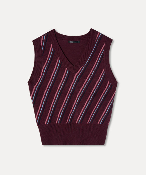 MIXXO MIXXO Diagonal Striped Vest Women Size C