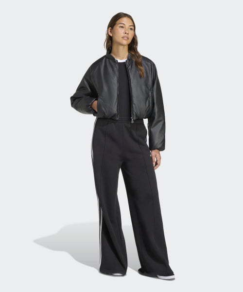 ADIDAS ADIDAS Faux Leather Bomber Jacket - Black