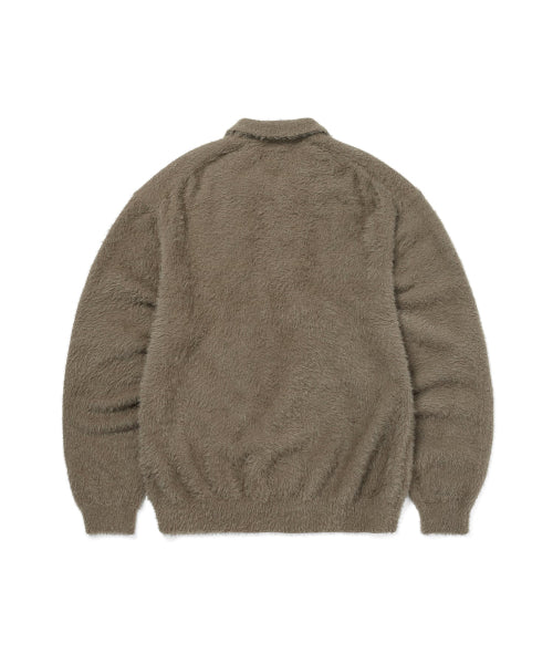 THISISNEVERTHAT THISISNEVERTHAT SCT-Logo Shaggy Knit Polo Mud