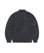 THISISNEVERTHAT THISISNEVERTHAT SCT-Logo Shaggy Knit Polo Charcoal