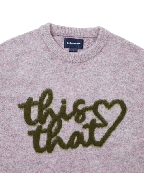 THISISNEVERTHAT THISISNEVERTHAT Heart Logo Knit Sweater Lavender