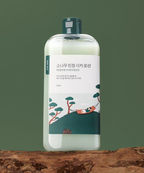 Round Lab For Men Pine Tree Soothing Cica Toner Lotion Large Set of 2 (+ 20ml toner/lotion included)