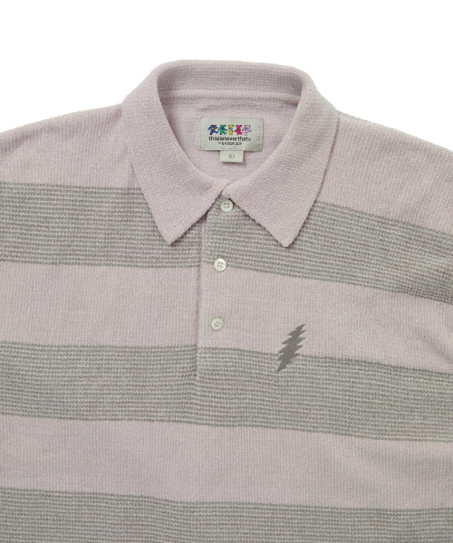 THISISNEVERTHAT THISISNEVERTHAT Knitwear GD Lightning Velvet Polo Light Pink