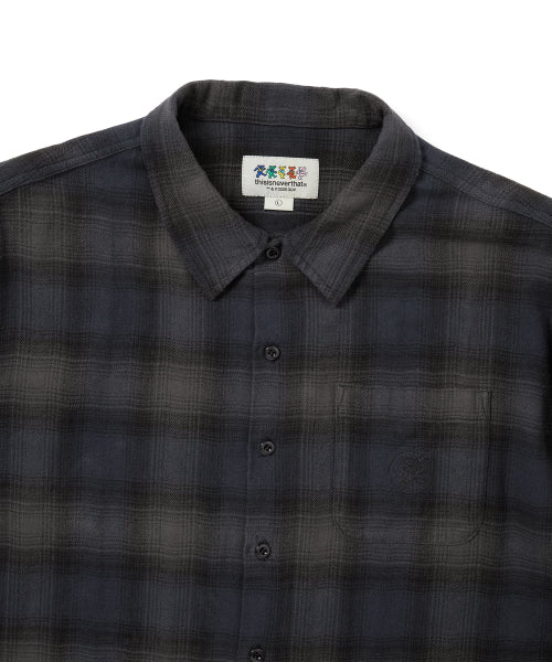 THISISNEVERTHAT THISISNEVERTHAT GD Lightning Bear Plaid Shirt Navy