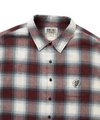 THISISNEVERTHAT THISISNEVERTHAT GD Lightning Bear Plaid Shirt Burgundy
