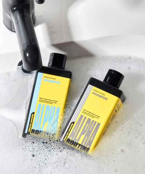 ALPHAROUTINE Premium Men's Scalp Shampoo Duo (+shopping bag/pump provided)