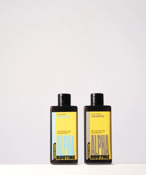 ALPHAROUTINE Premium Men's Scalp Shampoo Duo (+shopping bag/pump provided)