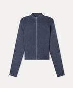 MIXXO MIXXO Knitwear Ribbed Two-Tone Zip-Up (C)