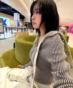 MIXXO MIXXO Knitwear Ribbed Two-Tone Zip-Up (C)