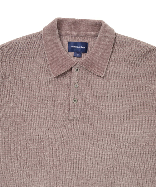 THISISNEVERTHAT THISISNEVERTHAT Velvet Knit Polo Dusty Pink
