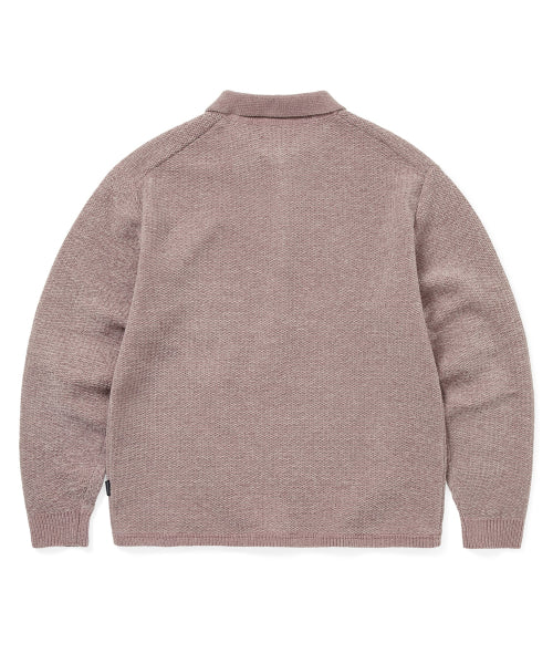 THISISNEVERTHAT THISISNEVERTHAT Velvet Knit Polo Dusty Pink