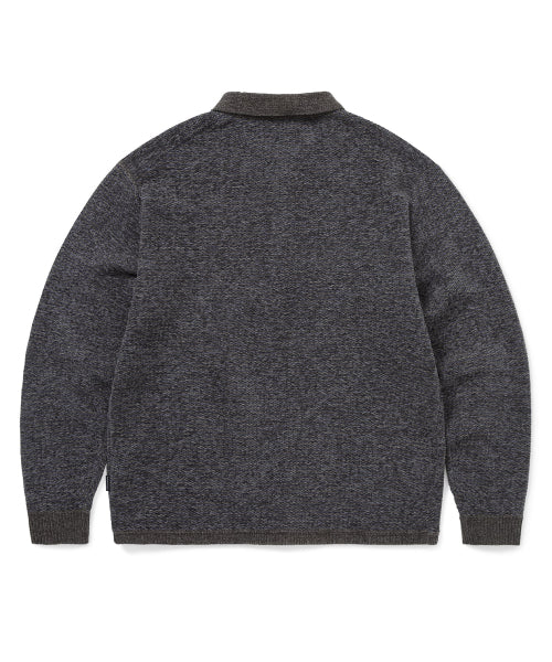 THISISNEVERTHAT THISISNEVERTHAT Velvet Knit Polo Charcoal