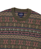THISISNEVERTHAT THISISNEVERTHAT Fair Isle Knit Sweater Olive Green