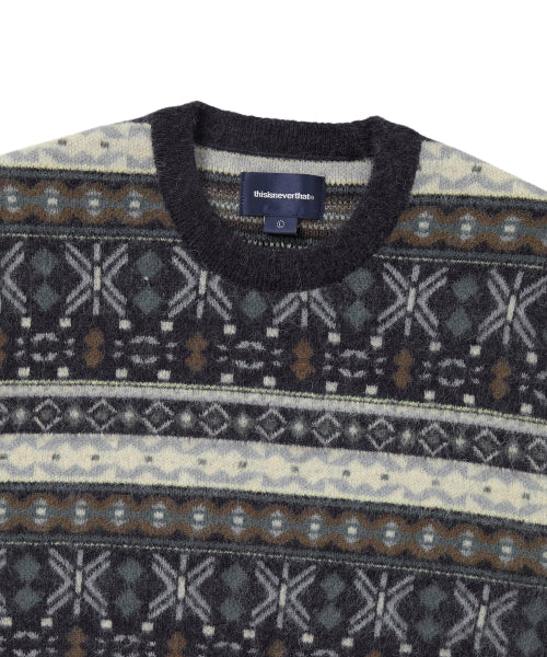 THISISNEVERTHAT THISISNEVERTHAT Fair Isle Knit Sweater Navy