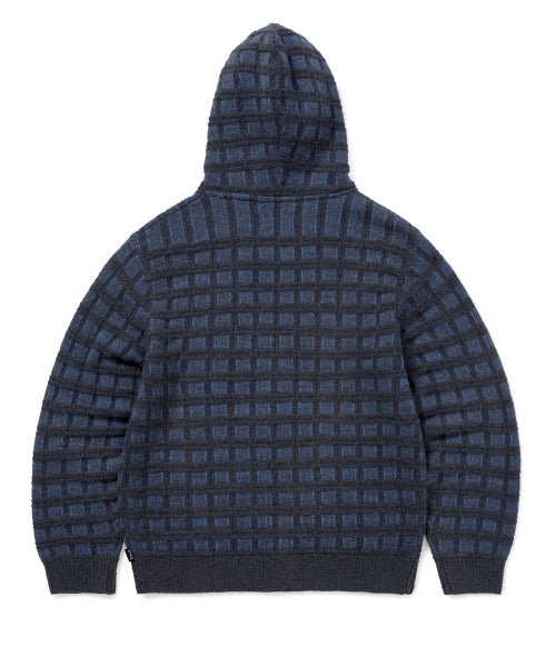 THISISNEVERTHAT THISISNEVERTHAT Textured Knit Zip Hoodie Navy