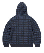 THISISNEVERTHAT THISISNEVERTHAT Textured Knit Zip Hoodie Navy