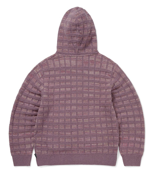 THISISNEVERTHAT THISISNEVERTHAT Textured Knit Zip Hoodie Dusty Pink