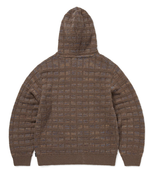THISISNEVERTHAT THISISNEVERTHAT Textured Knit Zip Hoodie Brown
